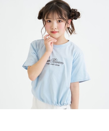 裾ドロストりぼんタック半袖Tシャツ