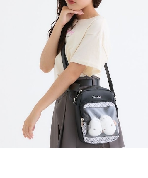 PU×チェックショルダー