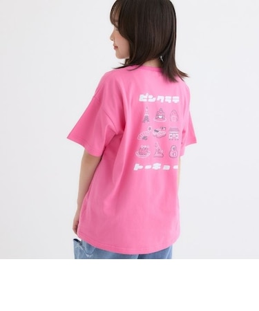 【東京限定】【綿100%】ピンクラテトーキョービッグTシャツ
