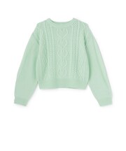 【洗える】プチプラハートケーブルニット