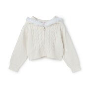 【洗える】モールニットファージップパーカー