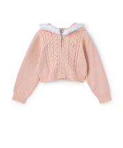 【洗える】モールニットファージップパーカー