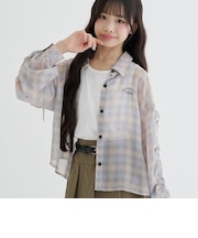 チェックシアー袖ドロストシャツ＋タンクセット