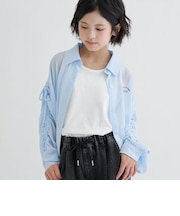 シアー袖ドロストシャツ+タンクセット