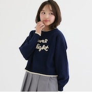 【洗える】もちもちコード刺しゅうニット