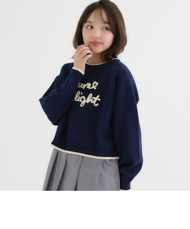 【洗える】もちもちコード刺しゅうニット