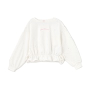 裾フリルリボンラインストーントレーナー