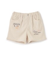 レタリング刺繍コーデュロイショートパンツ