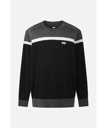 MNS SP COLOR BLOCKED ROUND PULLOVER KNIT