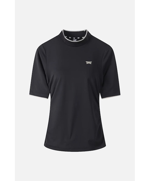 WMNS SM MOCK NECK SHIRRING SS