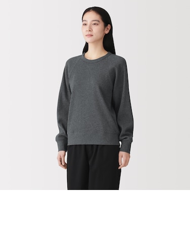 婦人　ワッフル編みクルーネック長袖Ｔシャツ