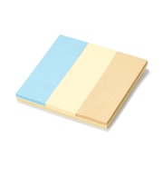 両面から使える付箋紙 75×75(黄色)+75×25(クラフト・黄色・青)