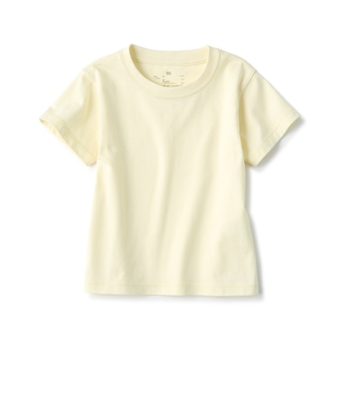 ベビー あたまするっと 天竺編みクルーネック半袖Tシャツ 無地