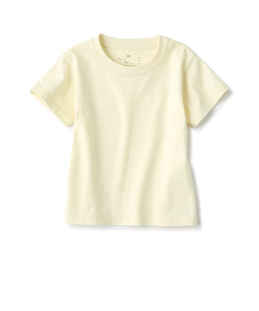 ベビー あたまするっと 天竺編みクルーネック半袖Tシャツ 無地
