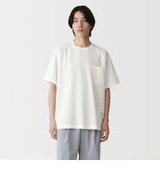 紳士 風を通す半袖布帛Tシャツ