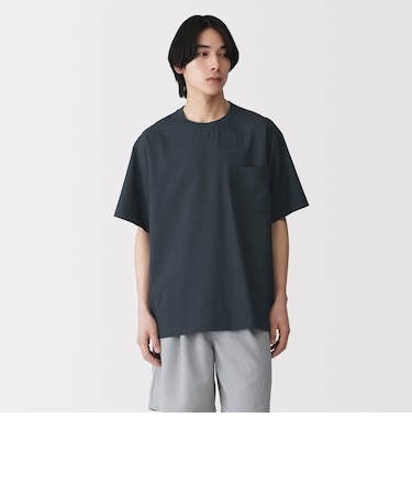 紳士　風を通す半袖布帛Ｔシャツ