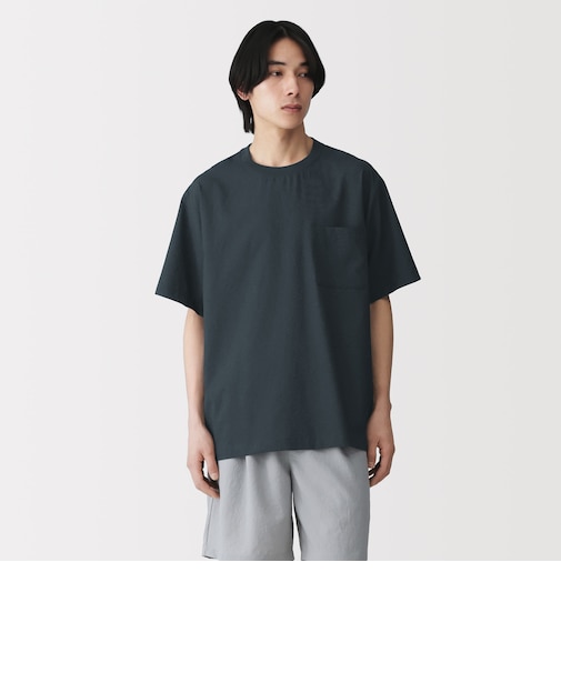 紳士　風を通す半袖布帛Ｔシャツ