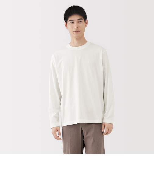 紳士 起毛クルーネック長袖Tシャツ