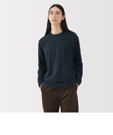 紳士 起毛クルーネック長袖Tシャツ