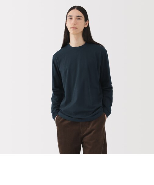 紳士 起毛クルーネック長袖Tシャツ