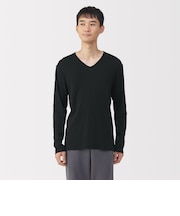 紳士 あったか綿 Vネック長袖Tシャツ