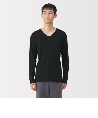 紳士　あったか綿　Ｖネック長袖Ｔシャツ