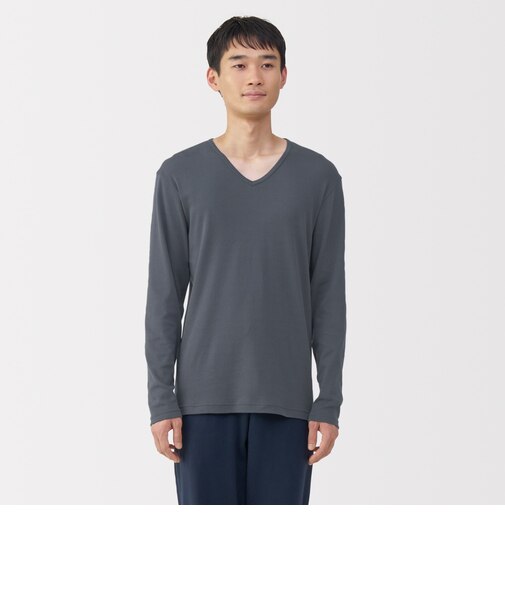 紳士 あったか綿 Vネック長袖Tシャツ