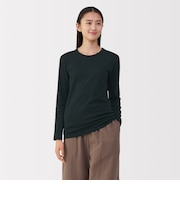 婦人　あったか綿　厚手　クルーネック長袖Ｔシャツ