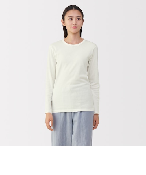 婦人 あったか綿 厚手 クルーネック長袖Tシャツ