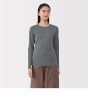 婦人 あったか綿 厚手 クルーネック長袖Tシャツ