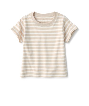 ベビー あたまするっと 天竺編みクルーネック半袖Tシャツ ボーダー