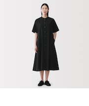 婦人 涼感 半袖シャツワンピース