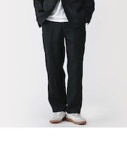 紳士　リネン洗いざらしテーパードパンツ