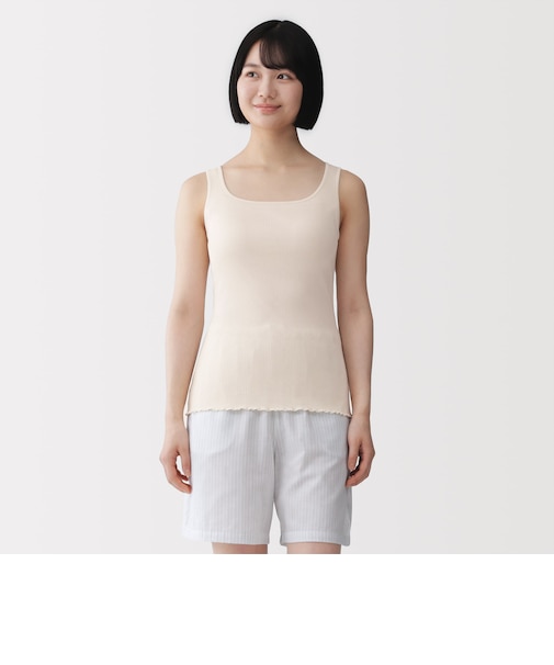 婦人　なめらかリブブラタンクトップ