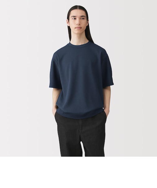 紳士　ＵＶカット乾きやすいワッフルクルーネック半袖Ｔシャツ