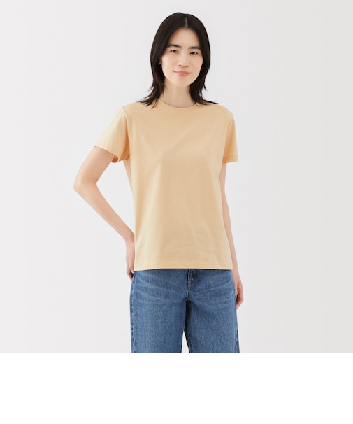 婦人 天竺編みクルーネック半袖Tシャツ