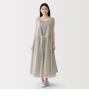 婦人　強撚　シアーカシュクールワンピース