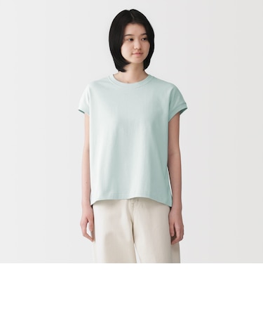 婦人 引き揃え天竺編みフレンチスリーブTシャツ