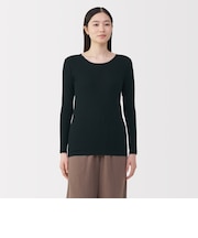 婦人　あったか綿　クルーネック長袖Ｔシャツ