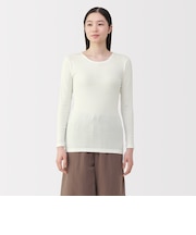 婦人　あったか綿　クルーネック長袖Ｔシャツ