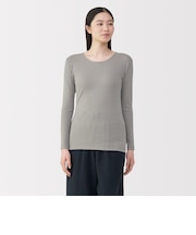 婦人　あったか綿　クルーネック長袖Ｔシャツ