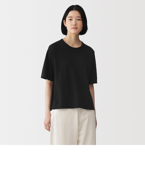 婦人　強撚天竺編みクルーネック半袖Ｔシャツ