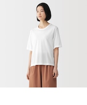 婦人 強撚天竺編みクルーネック半袖Tシャツ