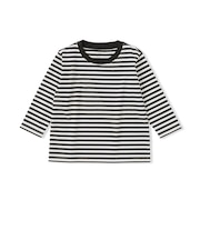 ベビー あたまするっと 綿天竺編みクルーネック長袖Tシャツ ボーダー