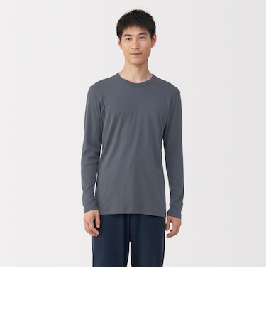 紳士　あったか綿　クルーネック長袖Ｔシャツ