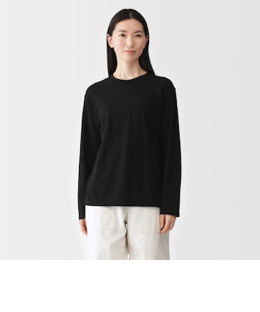 婦人　強撚天竺編みクルーネック長袖Ｔシャツ