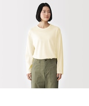 婦人 強撚天竺編みクルーネック長袖Tシャツ
