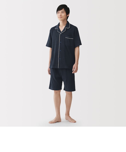 紳士　着るタオル　両面パイル　半袖パジャマ