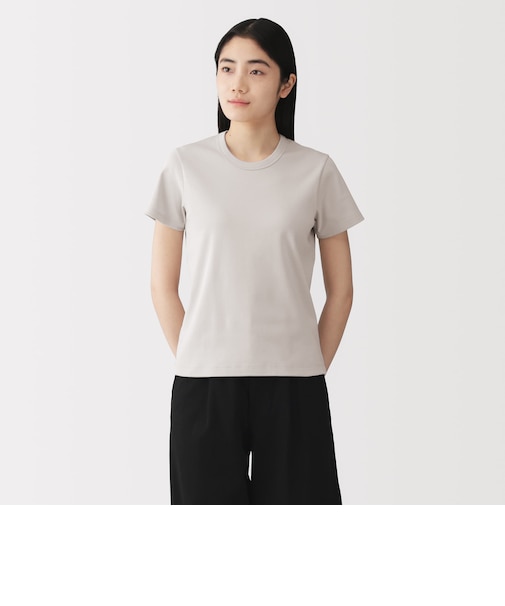 婦人　涼感汗じみしにくいクルーネック半袖Ｔシャツ