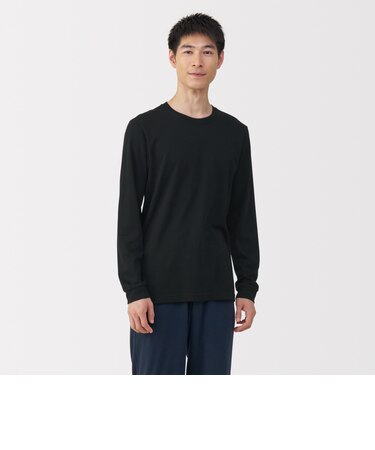 紳士 あったか綿 厚手 クルーネック長袖Tシャツ